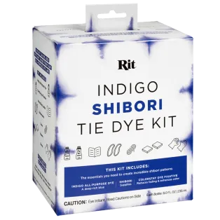 RIT DYE INDIGO Shibori Tie Dye Kit 2x 8oz + Accessories / Zestaw do farbowania tkanin na kolor INDYGO