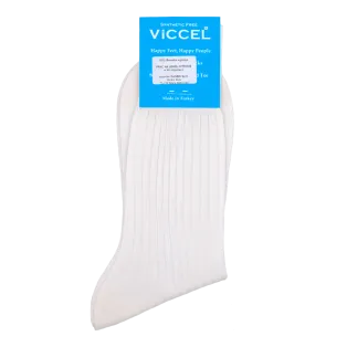 VICCEL / CELCHUK Socks Solid White / Ecru Cotton - Luksusowe skarpety
