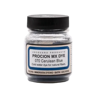 JACQUARD Procion MX Dye 0.66oz #1070 CERULEAN BLUE / Błękitny barwnik do tkanin z naturalnych włókien roślinnych (celulozowych)