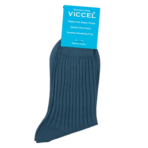 niebieskie eleganckie bawełniane skarpety męskie viccel socks solid navy blue cotton