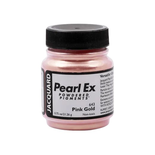 JACQUARD Pearl EX Powdered Metallic Pigments 0.75oz #643 PINK GOLD / Różowozłote metaliczne i perłowe pigmenty w proszku do rękodzieła