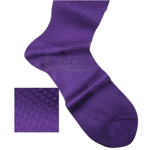 VICCEL / CELCHUK Knee Socks Textured Purple Brick - Luksusowe podkolanówki