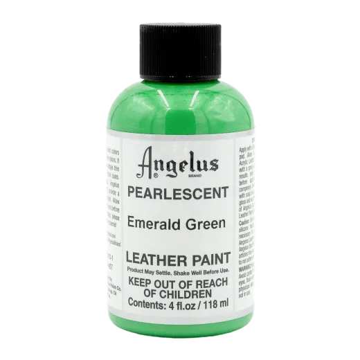 ANGELUS Acrylic Leather Paint Pearlescent 4oz #457 EMERALD GREEN / ZIELONA perłowa farba akrylowa do malowania Sneakersów i Jeansu