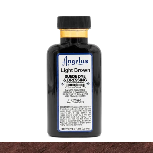 Jasnobrązowy barwnik do zamszu i nubuku, którym nie tylko odnowisz kolor swoich butów, ale i zmienisz ich odcień z jasnego na ciemniejszy