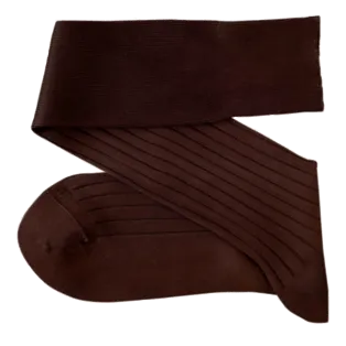 VICCEL / CELCHUK Knee Socks Elastane Cotton Brown - Luksusowe podkolanówki