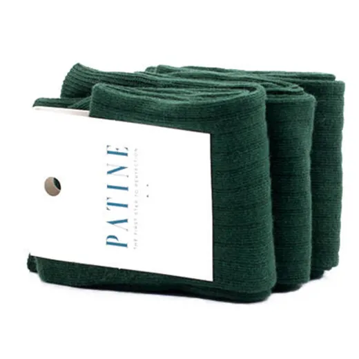 PATINE Socks PASH31 Dark Green / Zielone skarpety klasyczne z wydzieleniami typu SHADOW