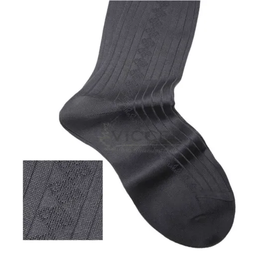 VICCEL Socks Diamond Textured Charcaol