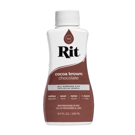 RIT DYE All-Purpose Liquid Dye 8oz COCOA BROWN / BRĄZOWOKAKAOWY uniwersalny barwnik w płynie do tkanin i innych powierzchni