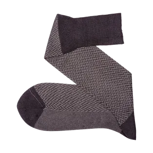 VICCEL Knee Socks Herringbone Charcaol / Gray