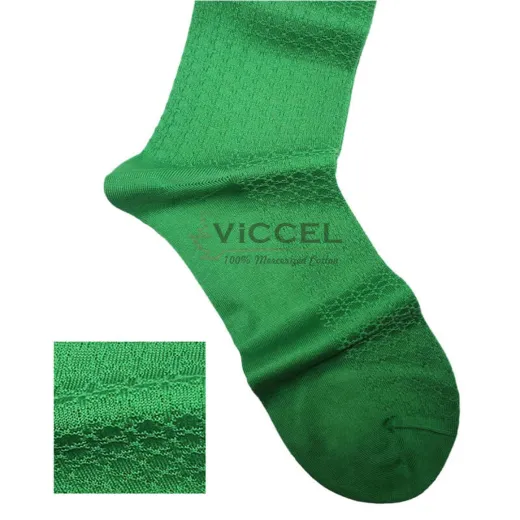 VICCEL / CELCHUK Knee Socks Star Textured Pistacio - Luksusowe podkolanówki