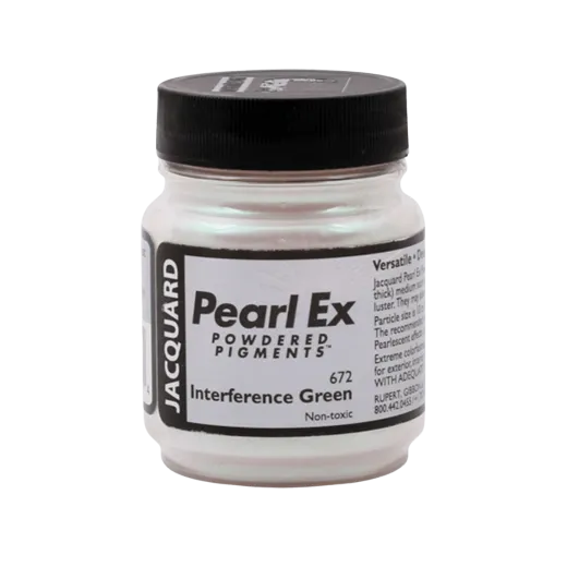 JACQUARD Pearl EX Powdered Interference Pigments 0.5oz #672 GREEN / Zielony opalizujący pigment proszkowy do rękodzieła
