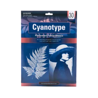 JACQUARD Cyanotype SHEETS / Zestaw 30 tkanin cyjanotypowych