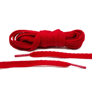 LACE LAB Flat Shoe Laces 8mm Red / Czerwone płaskie sznurowadła do butów