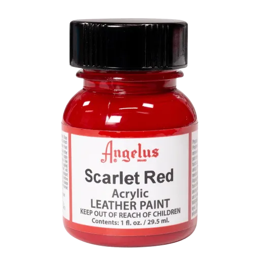 ANGELUS Acrylic Leather Paint Standard 1oz #190 SCARLET RED / SZKARŁATNOCZERWONA farba akrylowa do malowania Sneakersów i Jeansu