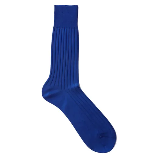 VICCEL / CELCHUK Socks Solid Egyptian Blue Cotton - Luksusowe skarpetki VICCEL / CELCHUK Socks Solid Egyptian Blue Cotton - Luksusowe skarpetki