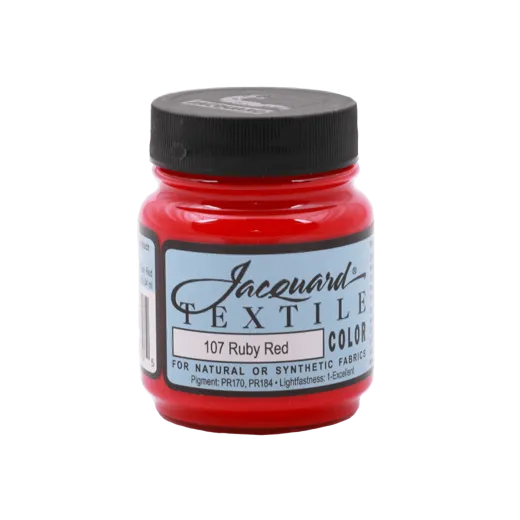 JACQUARD Textile Color Paint 2.25oz #107 RUBY RED / RUBINOWOCZERWONA farba akrylowa do tkanin