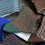 Skarpety, skarpetki, podkolanówki Shadow do garnituru - zieleń, pomarańcz, idealne na prezent