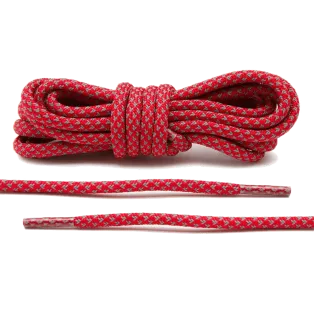LACE LAB 3M Reflective Inverse Laces 5mm Red - Okrągłe czerwone sznurówki do butów