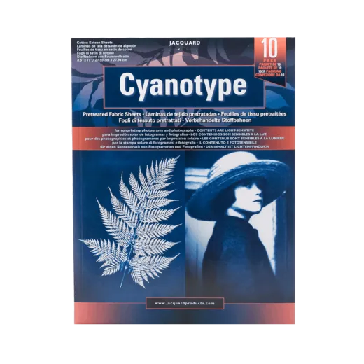 JACQUARD Cyanotype SHEETS / Zestaw 10 tkanin cyjanotypowych