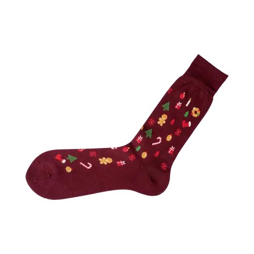 świąteczne bordowe skarpetki bawełniane męskie viccel christmas socks burgundy