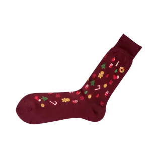 VICCEL / CELCHUK Socks Christmas Burgundy - Luksusowe skarpety