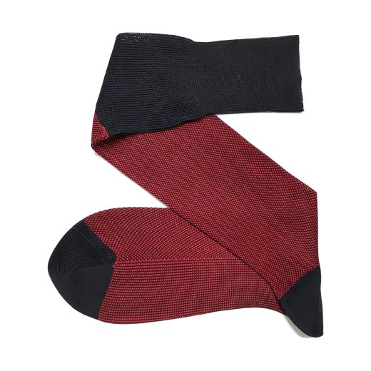 VICCEL / CELCHUK Knee Socks Birdseye Black / Red