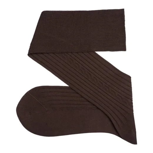 VICCEL / CELCHUK Knee Socks Cable Knitted Brown - Luksusowe podkolanówki