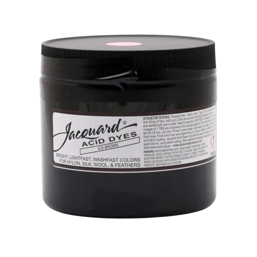 JACQUARD Acid Dye 8oz #635 BROWN / BRĄZOWY barwnik kwasowy do wełny, jedwabiu i piór