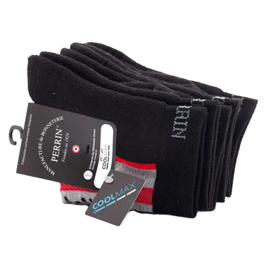 PERRIN Men Socks 410 Noir & Rouge / Skarpetki sportowe