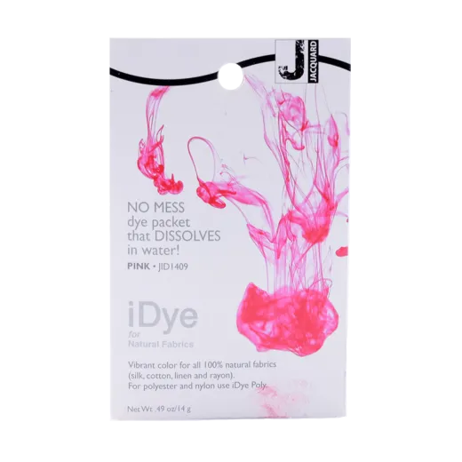 JACQUARD iDye for Natural Fabrics 0.49oz #1409 PINK / RÓŻOWY barwnik do farbowania tkanin naturalnych - bawełny, lnu, jedwabiu