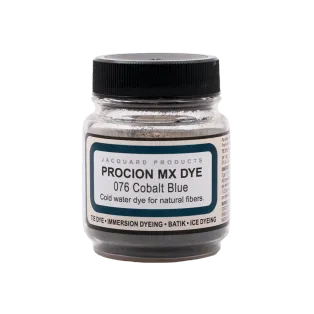 JACQUARD Procion MX Dye 0.66oz #1076 COBALT BLUE / Kobaltowy niebieski barwnik do tkanin z naturalnych włókien roślinnych (celulozowych)