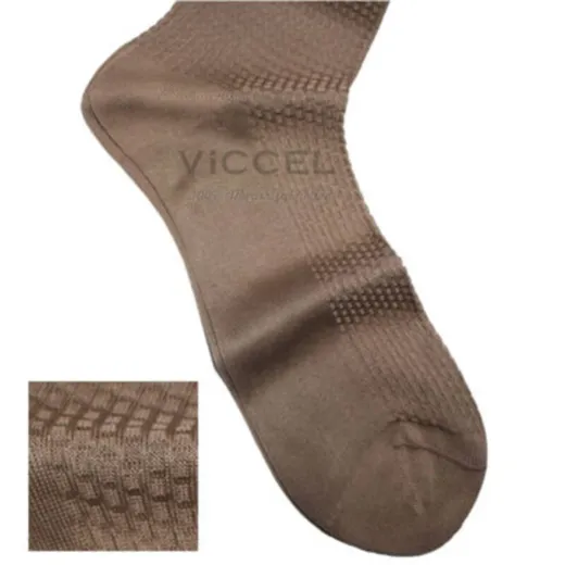VICCEL / CELCHUK Socks Textured Tan Brick - Luksusowe skarpetki VICCEL / CELCHUK Socks Textured Tan Brick - Luksusowe skarpetki