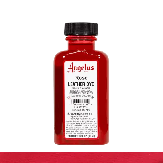 Różowa farba do skór na bazie alkoholu angelus leather dye 3oz rose