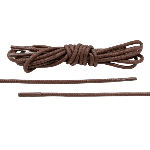 Ciemnobrązowe woskowane okrągłe sznurowadła luksusowe. Sznurówki do customizacji sneakersów - Jordan, Nike, Bred 1, Adidas.