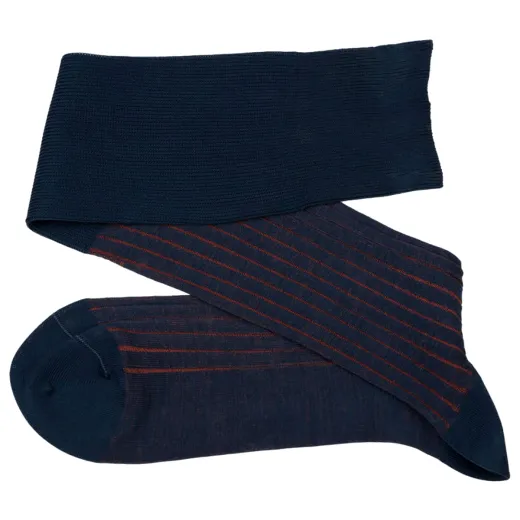 VICCEL / CELCHUK Knee Socks Shadow Navy Blue / Taba - Luksusowe podkolanówki