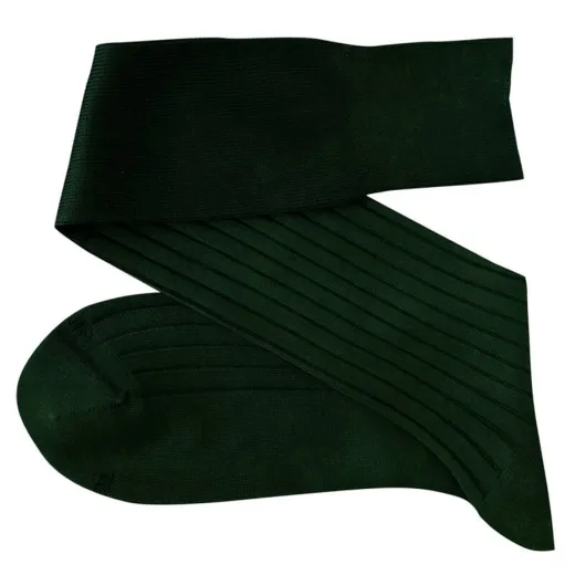 VICCEL / CELCHUK Knee Socks Solid Clemetsen Green Cotton - Luksusowe podkolanówki 