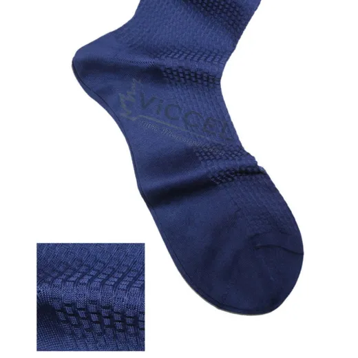 VICCEL / CELCHUK Knee Socks Textured Egyptian Blue Brick - Luksusowe podkolanówki