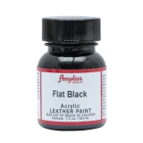 Czarna mała farba akrylowa w macie dla customizerów Angelus Flat Black 1oz. Farby do butów, katan jeansowych, koszulek.