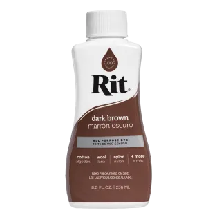 RIT DYE All-Purpose Liquid Dye 8oz DARK BROWN / CIEMNOBRĄZOWY uniwersalny barwnik w płynie do tkanin i innych powierzchni