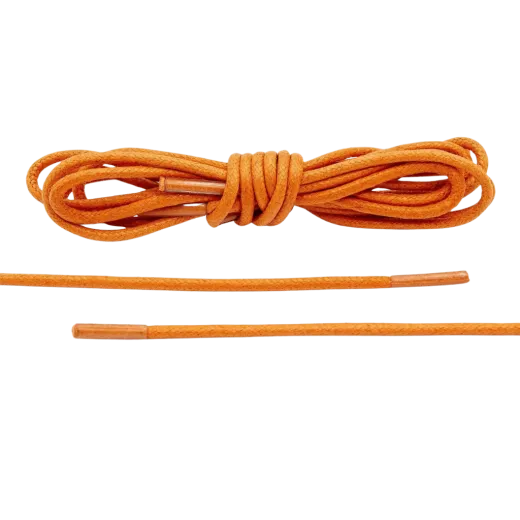 Pomarańczowe woskowane okrągłe sznurowadła luksusowe. Sznurówki do customizacji sneakersów - Jordan, Nike, Bred 1, Adidas.