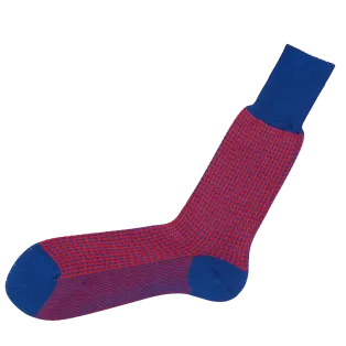 VICCEL / CELCHUK Socks Houndstooth Blue / Red - Luksusowe skarpety