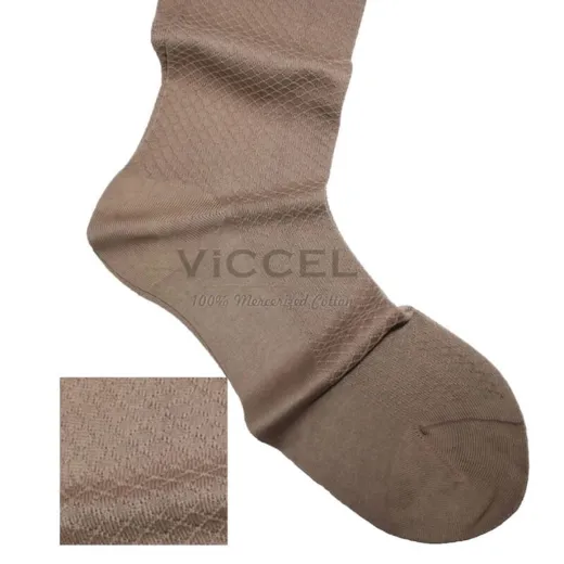 VICCEL / CELCHUK Socks Fish Skin Textured Tan - Luksusowe skarpety