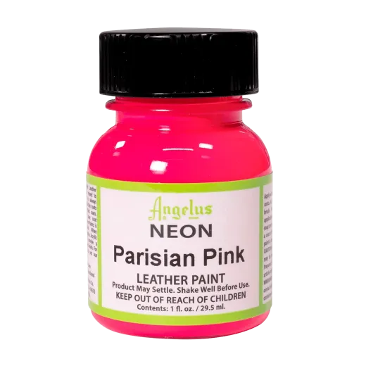 Różowa neonowa farba do customizacji sneakersów i jeansu Angelus Neon Acrylic Leather Paint 1oz. Farby UV do malowania butów.