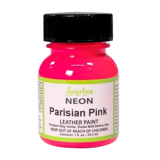 ANGELUS Acrylic Leather Paint Neon 1oz #123 PARISIAN PINK / RÓŻOWA neonowa farba akrylowa UV do malowania Sneakersów i Jeansu