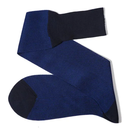 VICCEL Knee Socks Birdseye Navy Blue / Royal Blue