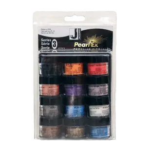 JACQUARD Pearl EX Powdered Metallic Pigments Serie 3 Kit 12x 0.11oz / Zestaw metalicznych pigmentów w proszku do rękodzieła