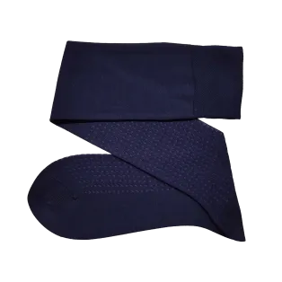 VICCEL / CELCHUK Knee Socks Square Dots Navy Blue / Purple - Luksusowe podkolanówki