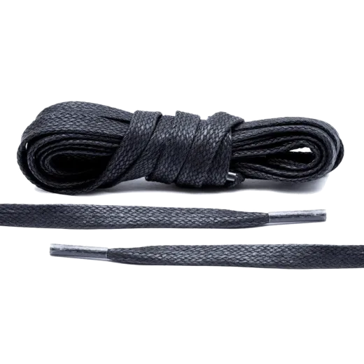 Czarne woskowane sznurowadła luksusowe. Sznurówki do customizacji sneakersów - Jordan, Nike, Bred 1, Adidas.