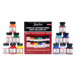 ANGELUS Acrylic Leather Paint Best Sellers Kit x12 / Zestaw farb do malowania Sneakersów i Jeansu