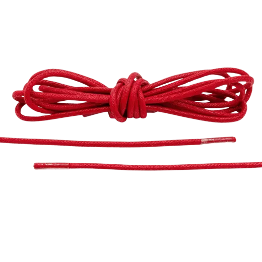 Czerwone woskowane okrągłe sznurowadła luksusowe. Sznurówki do customizacji sneakersów - Jordan, Nike, Bred 1, Adidas.